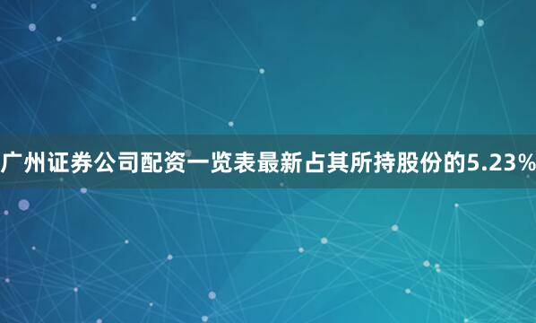 广州证券公司配资一览表最新占其所持股份的5.23%
